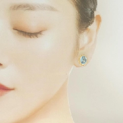 K18YG Blue Topaz Bông tai - Hàng hiệu Chính hãng 868903