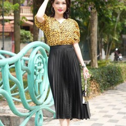 Áo kiểu họa tiết da  báo sz S new 90% 189358