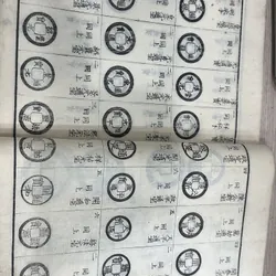 Sách cổ viết về các loại tiền xu. 