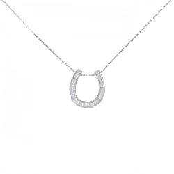 K18WG/PT850 Dây chuyền kim cương hình móng ngựa 0.20CT - Hàng hiệu Chính hãng