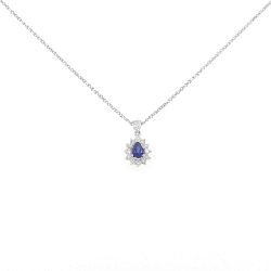 Dây chuyền Sapphire PT900/PT850 0.61CT - Hàng hiệu Chính hãng