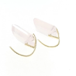 K18YG Bông tai đá hồng - Hàng hiệu Authentic 873192