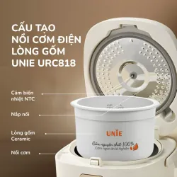 🍚 UNIE URC818 – Nấu cơm ngon tự nhiên nhờ lòng gốm cao cấp 728590