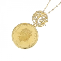 K18YG(khung) Dây chuyền đồng xu kim cương 0.01CT - Hàng hiệu Chính hãng 857184