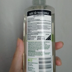 Nước tẩy trang simple 200ml Anh quốc mới 547708