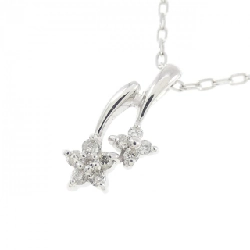 K18WG Hoa Kim Cương Dây Chuyền 0.08CT - Hàng hiệu Chính hãng 866035