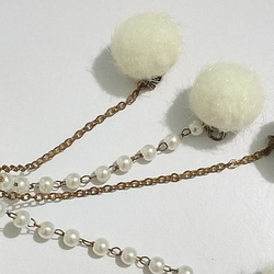 Kẹp tóc hình nơ phối lông tua rua xinh xắn phong cách Hàn Quốc hợp thời trang cho nữ 544841