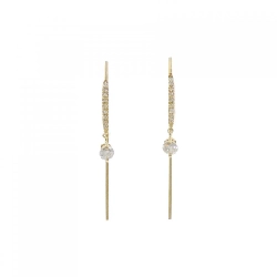 K18YG Bông tai kim cương 0.42CT - Hàng hiệu Chính hãng