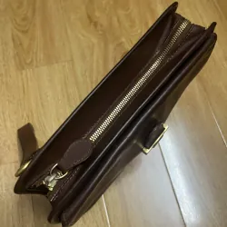 Clutch nam hiệu da thật phối canvas 2hand 1002006