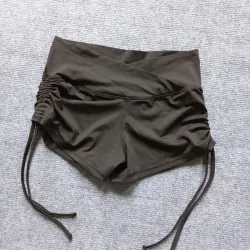 Quần tập thể dục lưng đắp chéo dây rút màu đen size L 933336