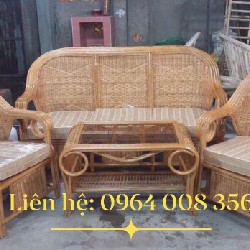 Sofa mây tre đan truyền thống cho phòng khách gia đình 60490