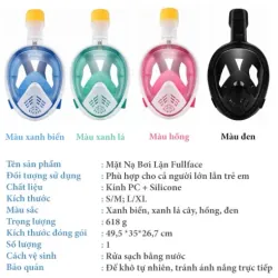 Mặt Nạ Lặn Biển Mặt Nạ Bơi Full Face 993912