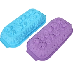 Khuôn silicon làm bánh, rau câu, bánh mì hình chữ nhật các loại hoa - Loại 32 cm - 1127 338384