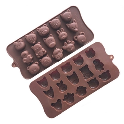 Khuôn silicon làm rau câu, socola 15 con ếch, gấu, heo, thỏ – Mã số 1257 338711