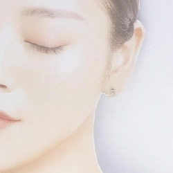 K18YG Bông tai hình trái tim đá Blue Topaz - Hàng hiệu Chính hãng 871402