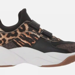 Giày thể thao đế xuồng Michael Kors Keeley Trainer Dark Camel Leopard & Zebra  508581