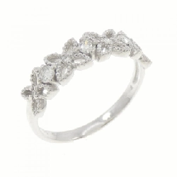 Nhẫn kim cương hoa K18WG 0.10CT