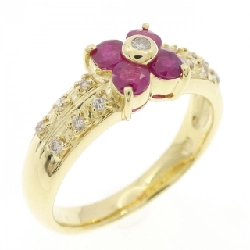 Nhẫn Ruby Hoa K18YG 0.50CT - Hàng hiệu Chính hãng