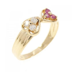 Nhẫn ruby hình trái tim K18YG 0.15CT