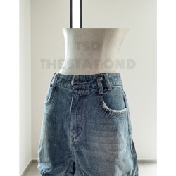 Set áo croptop quần short jean kèm nịt QCCC 11479