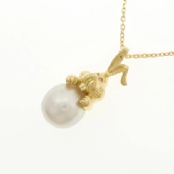 K18YG Thỏ Ngọc Trai Trắng Dây Chuyền 9.7mm - Hàng hiệu Chính hãng 857395