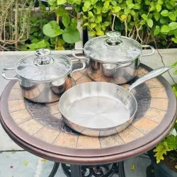 BỘ NỒI CHẢO INOX LIỀN KHỐI KALITE ECO TRIO 792919