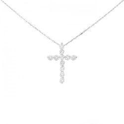 K18WG Dây chuyền kim cương chéo 0.5CT - Hàng hiệu Chính hãng