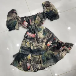 Đầm nhún ôm body, vải voan mát