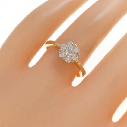 Nhẫn kim cương 750YG hoa 665544