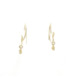 K18YG Bông tai kim cương hình trái tim 0.20CT - Hàng hiệu chính hãng