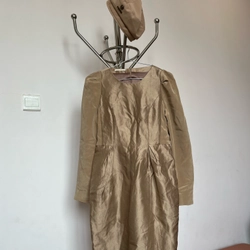 Váy liền thân màu be size S thiết kế 328571