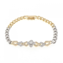 K18YG/K18WG Vòng tay kim cương hoa 0.90CT - Hàng hiệu Authentic 878093