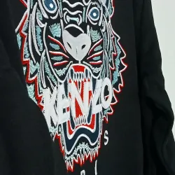 Áo len Kenzo chui đầu thêu logo đầu hổ màu đen 719780