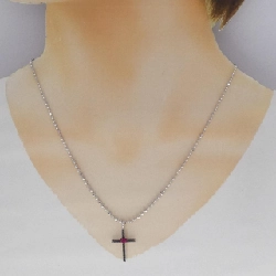 K18WG Đan Chéo × Trái Tim Ruby Dây Chuyền 0.23CT - Hàng hiệu Chính hãng 858007