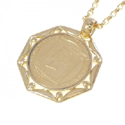 K18YG(枠) Dây chuyền đồng xu kim cương 0.07CT - Hàng hiệu Authentic 858519