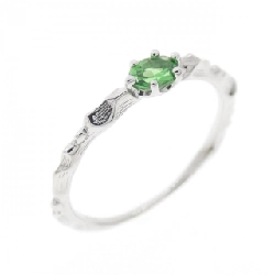 Nhẫn garnet xanh K18WG