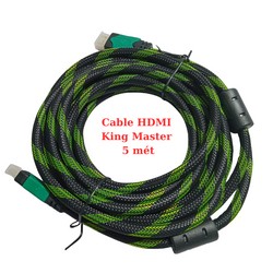 Dây Cable HDMI King Master chuẩn V1.4 dài 5 mét vỏ bọc lưới xanh đen 185867