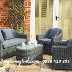 Bàn ghế sofa phòng khách mây nhựa 607395