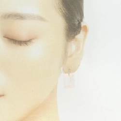 K18YG Bông tai đá hồng - Hàng hiệu Authentic 873192