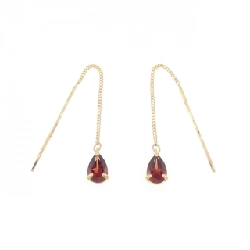 K18YG Garnet Bông tai - Hàng hiệu Chính hãng