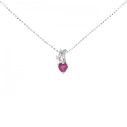 PT/K18WG Dây chuyền hình trái tim Ruby 0.31CT - Hàng hiệu Chính hãng