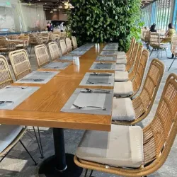 Ghế mây tre đan chân sắt cafe 571091