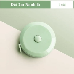 Thước dây dạng cuộn rút mềm dẻo mini, đo eo đo chiều cao, dài 2M (Màu xanh lá)