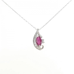 K18WG Dây chuyền Ruby 0.89CT - Hàng hiệu Chính hãng