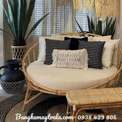 Giường thư giãn mây tự nhiên dáng tròn 712399