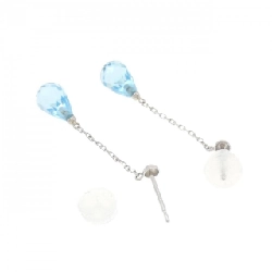 PT900 Blue Topaz Earrings - Hàng hiệu Authentic 870140