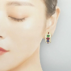 K18YG/K18WG Bông tai đá màu - Hàng hiệu Chính hãng 871439