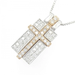 K18WG/K18PG Dây chuyền kim cương chéo 1.01CT - Hàng hiệu chính hãng 860264