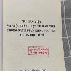 Từ Hán Việt và việc dạy từ Hán trong SGK ngữ văn Trung học  544442