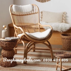 Ghế mây tự nhiên lưng cao kèm tay vịn 479525